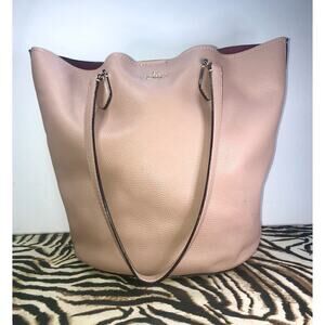 Kate Spade Pink Leather Crossbody Bucket Bag Handbag Purse GUC